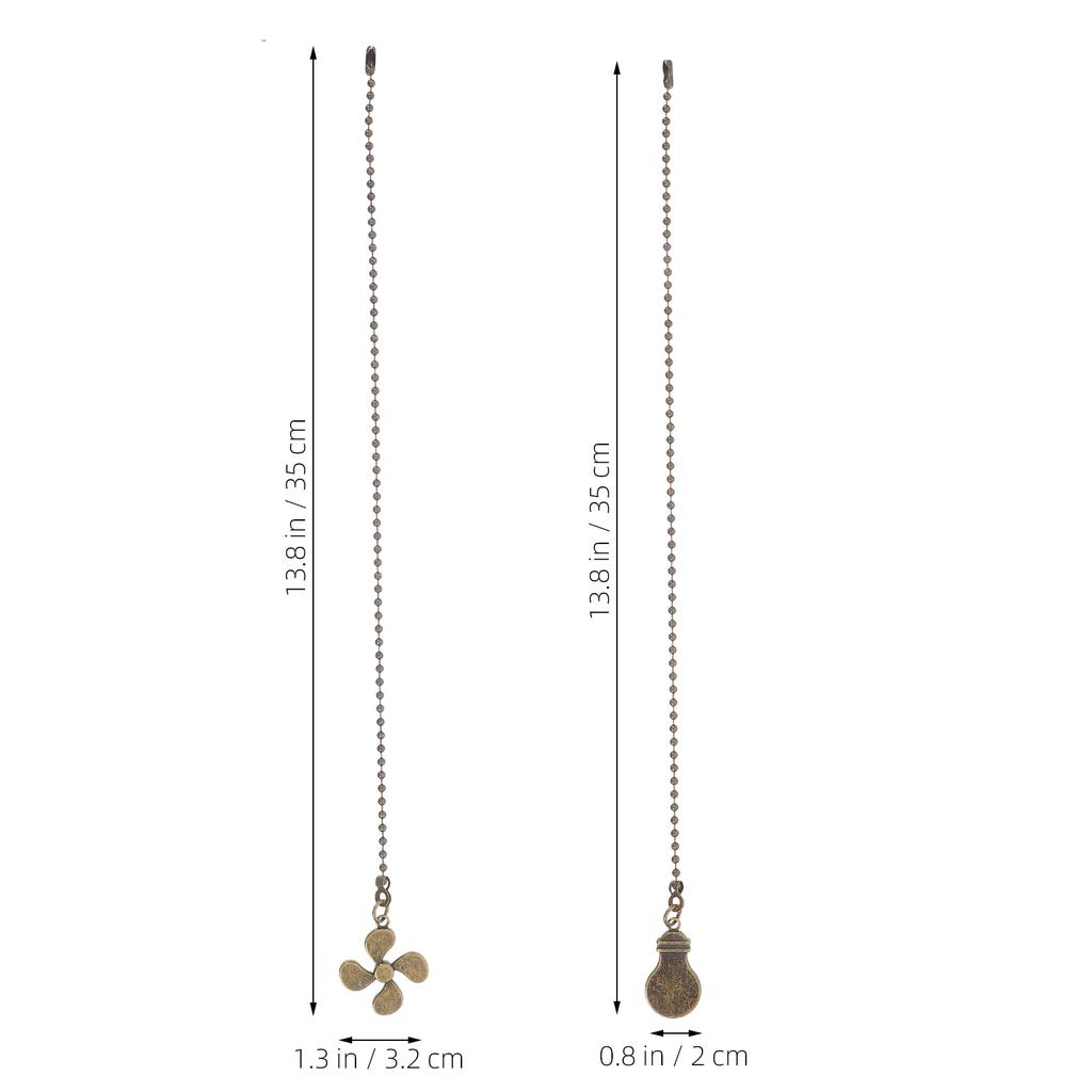 2Pcs Chandelier Ceiling Fan Pull Chains Decorative Pendant Vintage Iron Extension for Lamp Lighting Pendant Fan Extenders