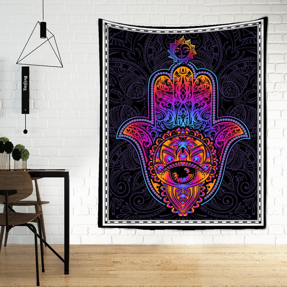 Teufelsauge Mandala Wandteppich Hängen Bunte Bohemian Hippie TAPIZ Hexerei Astrologie Tarot Karte Zimmer Home Decor