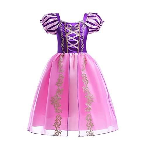 Dressy Daisy Rapunzel Cosplay Costume for Toddler Girls, Long-Haired Princess Dress with Skirt, Purple, Size 140, Ages 10 and Up, Halloween Costume