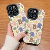 Vertical Leather Shell Lovely Cute Cartoon Animals Printed Patterned Shockproof Soft Silicone Case with Camera Lens Full Protection for IPhone Samsung