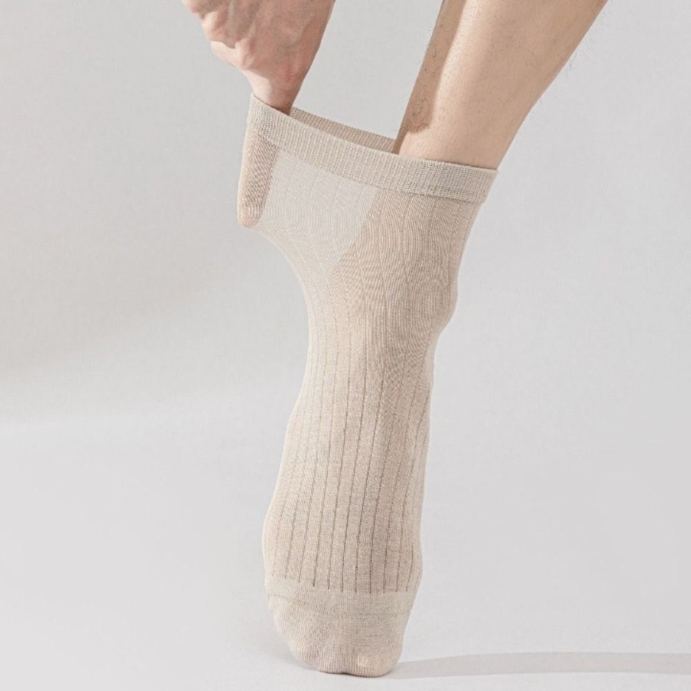 Stripe Business Socks Men Mesh Thin Men Tube Socks Comfortable Mid-calf Socks Men  Summer