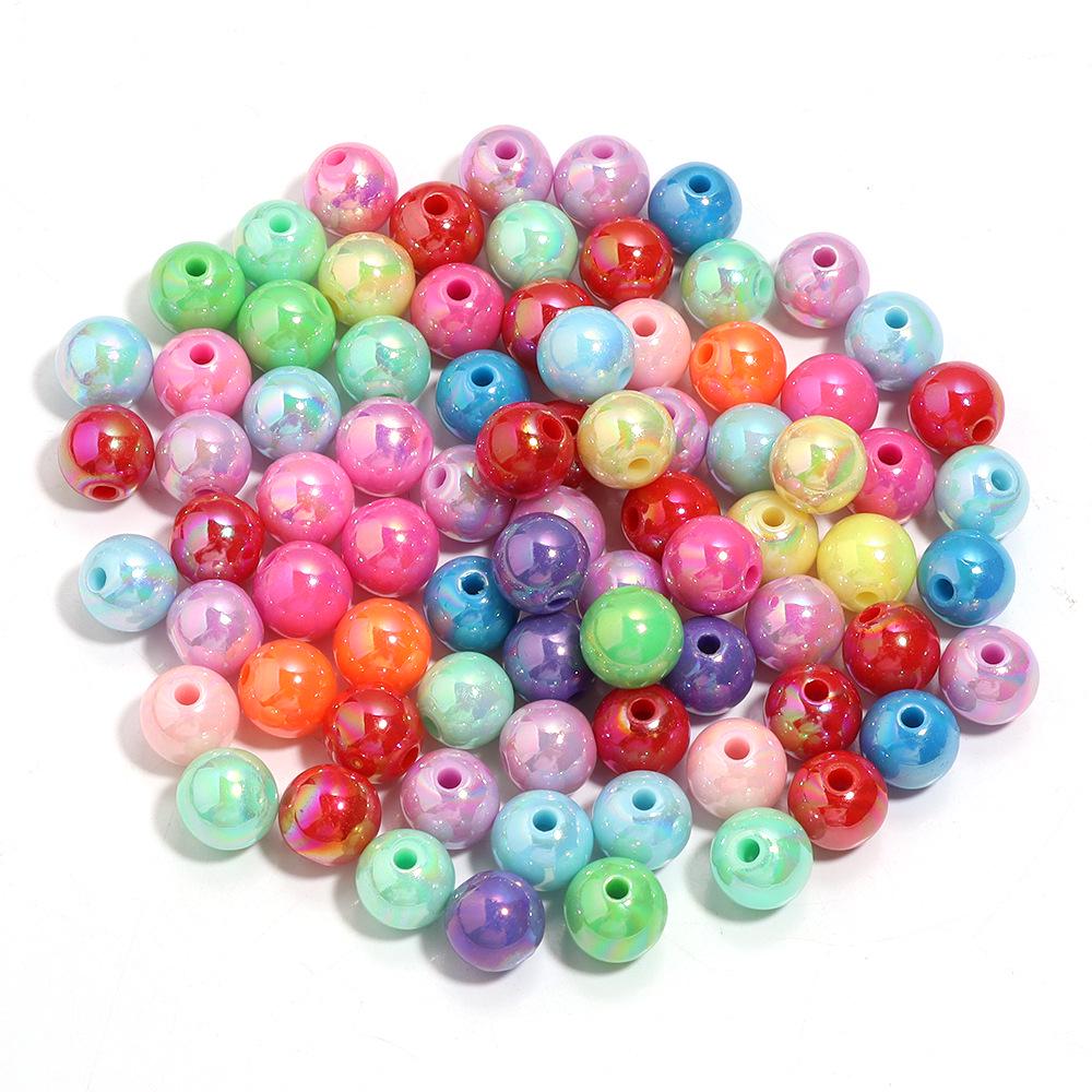 Akrylové Vánoční Série Jednobarevné Kulaté Korálky pro DIY Řetízky na Mobilní Telefon