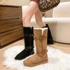 Snow Boots for Women In Winter with Thick Plush Cotton Shoes and A Single Button Thick Soled Woolen Shoe
