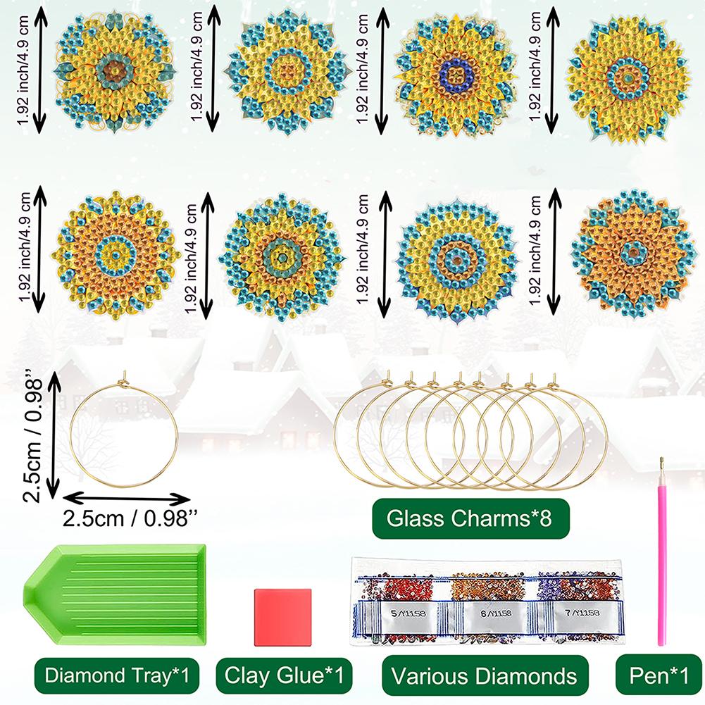 6/8 Pcs Diamond Art Drink Markers Leaf Hat Cake Diamond Painting Wine Glass Decor Butterfly Cat Kaleidoscope for Adult Beginners