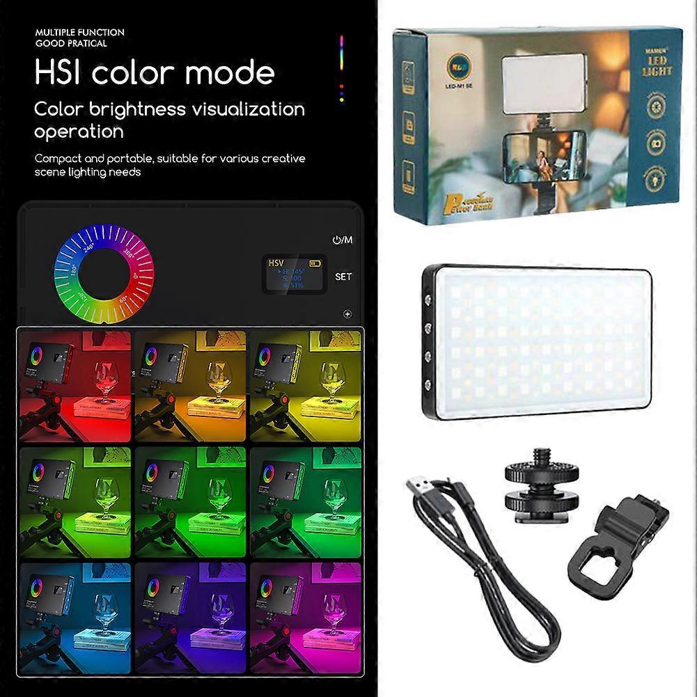 RGB Video Light with Clip, Full Color Camera Fill Light, Portable LED Camera Light for Photography & Live Streaming
