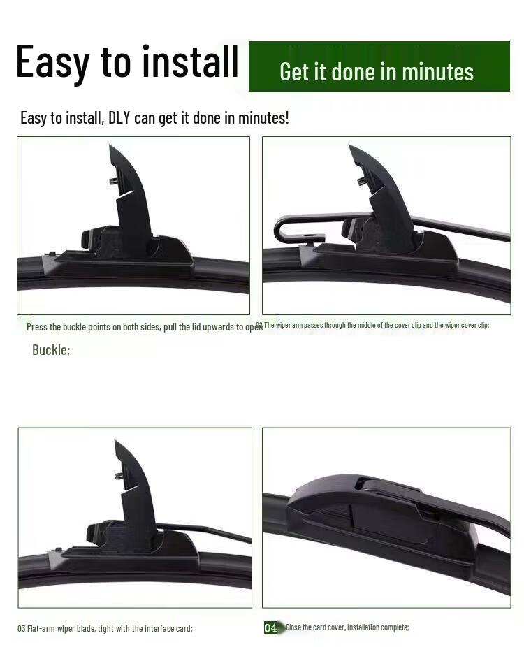 High-Quality Frameless Silent Wiper Blade for Wuling Hongguang S3/S1, Rongguang, Hongguang V