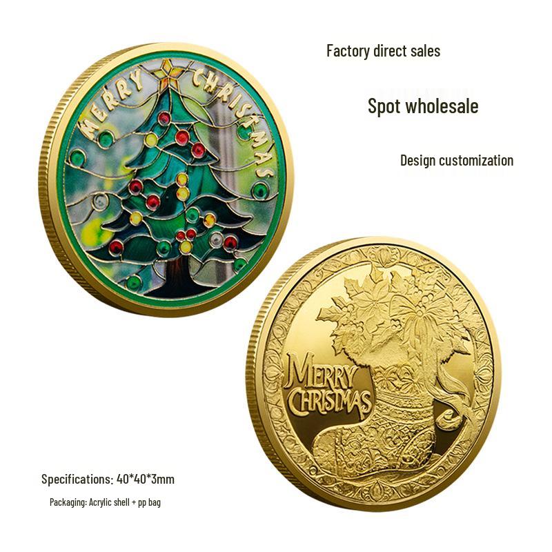 Christmas Santa Claus Commemorative Coin - Holiday Gift and Lucky Medal