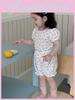 Niedliches Sommer-Pyjama-Set für Mädchen im koreanischen Stil, leichtes Outfit mit floralem Print und Shorts