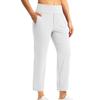 Women Fashion Pocket Yoga Casual Pants Solid Color Stretch Athletic Trousers High Waist Comfortable Fit Lightweight Fabric