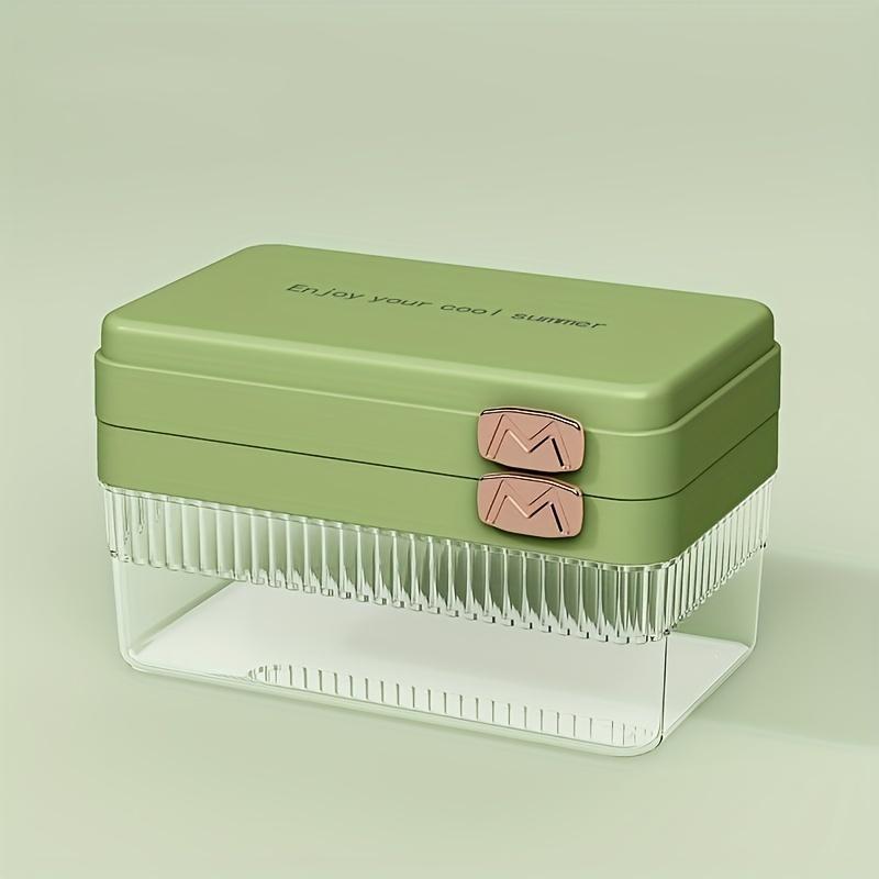 Flip & Press Ice Cube Mold - Large Capacity Double Layer Food-Grade Plastic Ice Maker with Lid for Easy Ice Making At Home