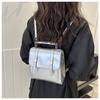 Einfacher einfarbiger Schulterrucksack für Damen Handtasche für Pendler aus Kunstleder