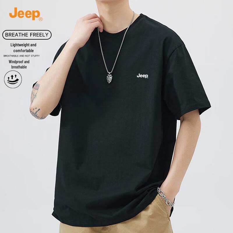 Jeep Men's American Style Pure Cotton Short Sleeve T-Shirt