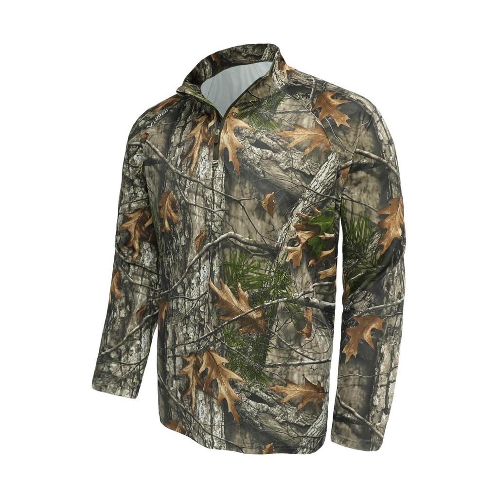 Hunting Outdoor Lightweight Quick-Dry Long-Sleeve Sports T-Shirt with Half-Zip