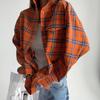 Camicie a Righe e a Quadri Morbide da Donna Stile Retrò Primavera/Autunno 2026 Collo a Revers a Quadri Manica Lunga Tasca Camicetta Casual Semplice Elegante Top Abbigliamento da Ufficio