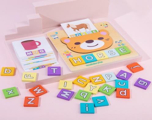 Baby Early Education Educational Toys, Uppercase And Lowercase English Letters, Pinyin, Picture Recognition, Cognitive Card Wooden