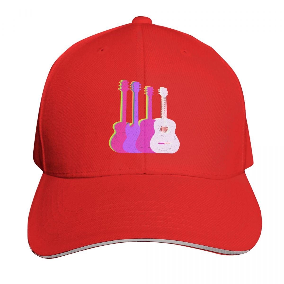 Guitar Rainbow Pinks Baseball Cap hard hat Beach Snap Back Hat luxury Women cap FeUnisex Unisexs