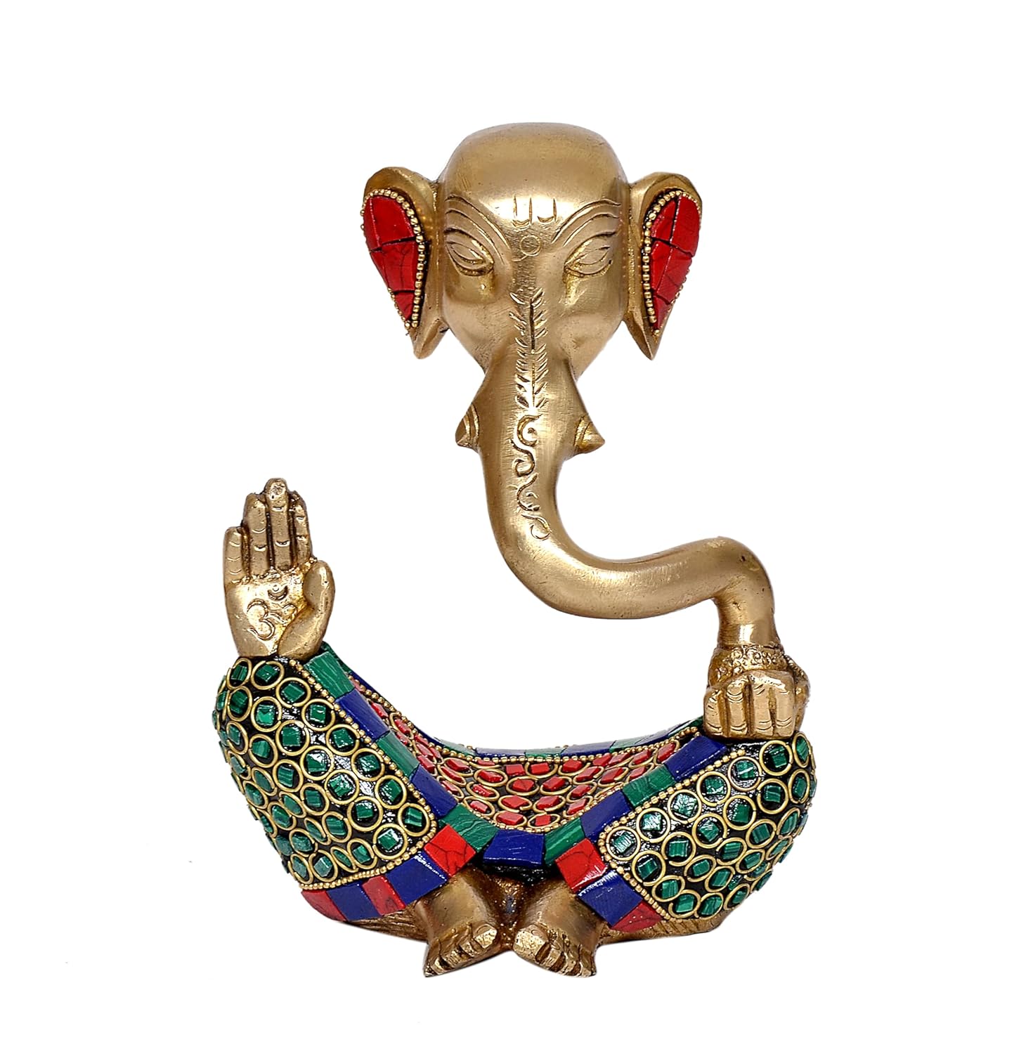 

Original Brass Modern Ganesha Idol, Ganesh Statue, Multicolor Stone Work Finish