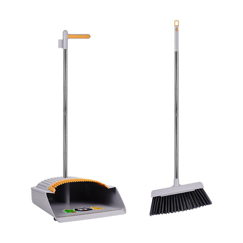 Dry & Wet Household Broom Set: Soft Bristle Broom, Dustpan & Garbage Shovel