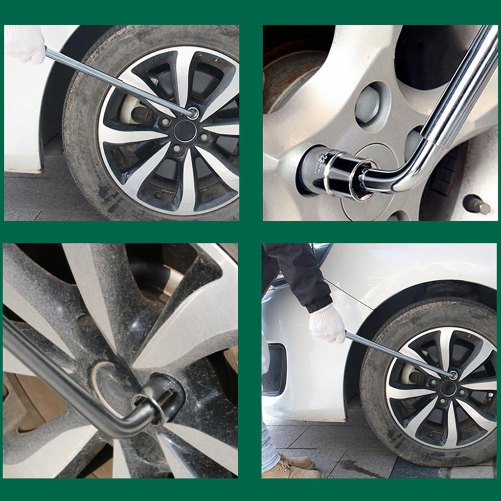 Telescoping Lug Wrench Wheel Wrench with for CR-V Sockets 17/19 & 21/23mm for Car Van Truck Caravan