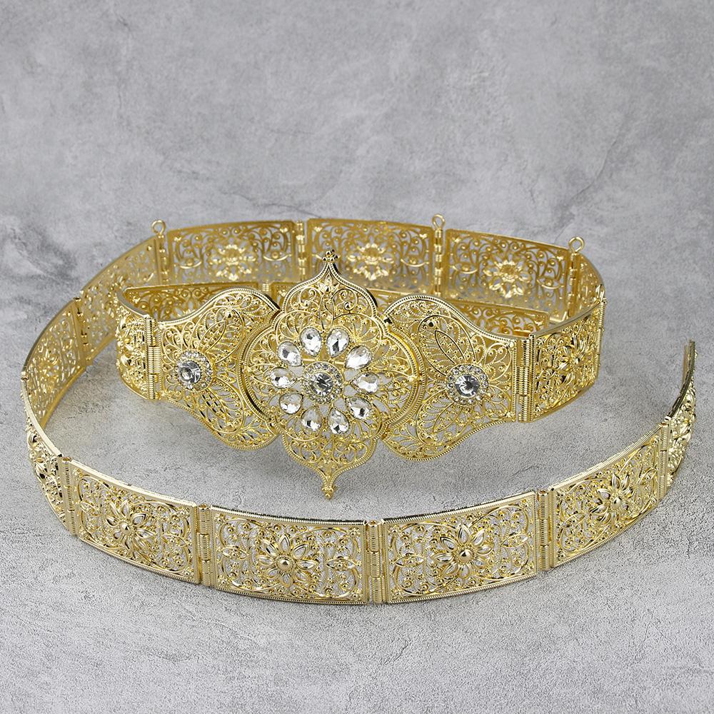 2023 Cureaua cu flori pentru femei Metal placat cu aur Bijuterii nunta Lanț pentru burtă Cadou de mireasă