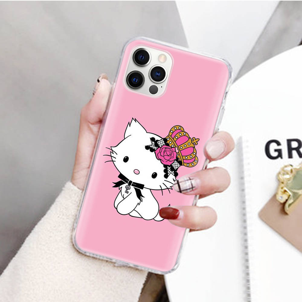 JZ25Cat Sanrio Transparent Case for Samsung A04 A14 A23 M33 M53 Realme 10 9 C35 C55 VIVO Y02 X80 Infinix Hot 30 Note 11 Tecno Spark 8P Pro