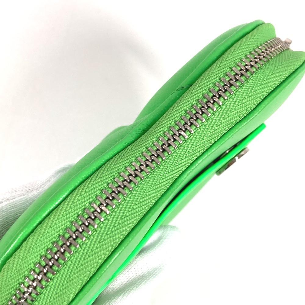 BVLGARI AMBUSH Logo Heart Wallet Coin Compartment coin purse Leather Green