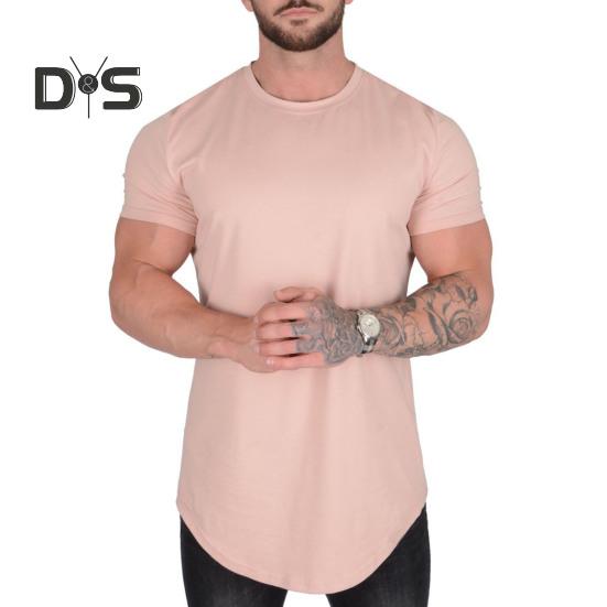 Men Shirt Top Round Neck Short Sleeve Solid Color Design Soft Breathable Regular Fit Casual Sports Fitness Shirt Daily Wear
