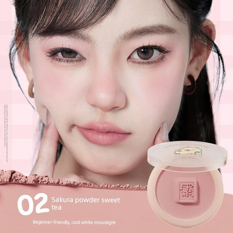 Luo Xiaoman Single-Color Blush Contouring Capybara Expansion Color Shrinking Natural Matte Fine Shimmer Blush Blue Blush Purple Highlighter