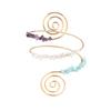 Punk Unregelmäßige Steine Spiral Oberarmmanschette Armreifen für Damen Vintage Verstellbar Offene Armbänder Partner Schmuck Steampunk Neu