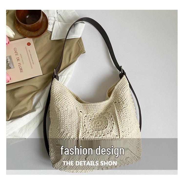 Stylish Large-Capacity Woven Beach Bag - Versatile Fashion and Daily Commute Underarm Accessory