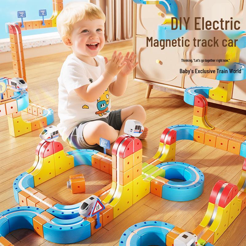 Magnetic Anti-Gravity Track Car: Versatile Building Blocks Train Toy for Kids