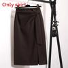 High Waist Slimming Asymmetrical Skirt With Slit For Office And Casual Wear