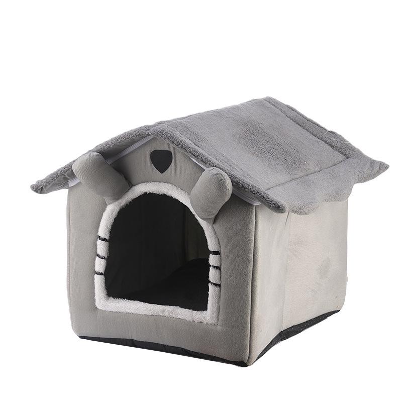 All-Season Plush-Lined Washable Cat Bed and House