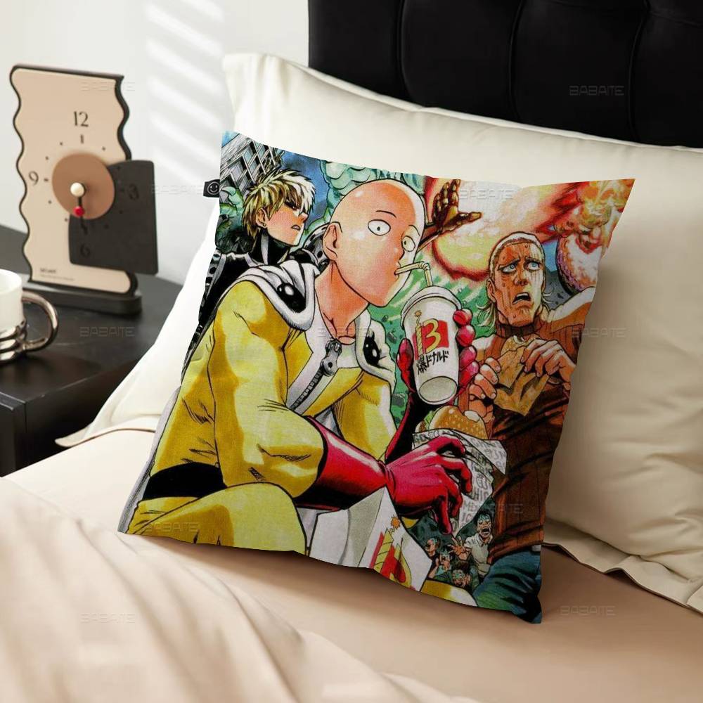 Anime O-One P-Punch Man Personalized Picture Text Home Decorative Pillows Household Gifts 45X45Cm