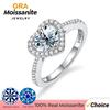 GRA Brillant Cut Moissanite Heart Ring for Women Luxury Diamond Rings 925 Silver Engagement Anniversary Fine Jewelry