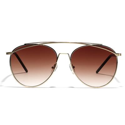 Glasses Metal Double Beam Large Frame Round Sunglasses Men'S Personality Colorful Reflective Sunglasses Women