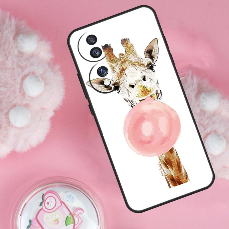 Cute Cartoon Animal Giraffe Case For Honor 70 90 50 Lite X9c X8a X8b X9b X9a X8 X9 Honor 200 Lite Magic 5 6 7 Pro Cover