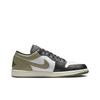 Air Jordan 1 Low Black Toe Medium Olive Men Sneakers Green White 553558-092