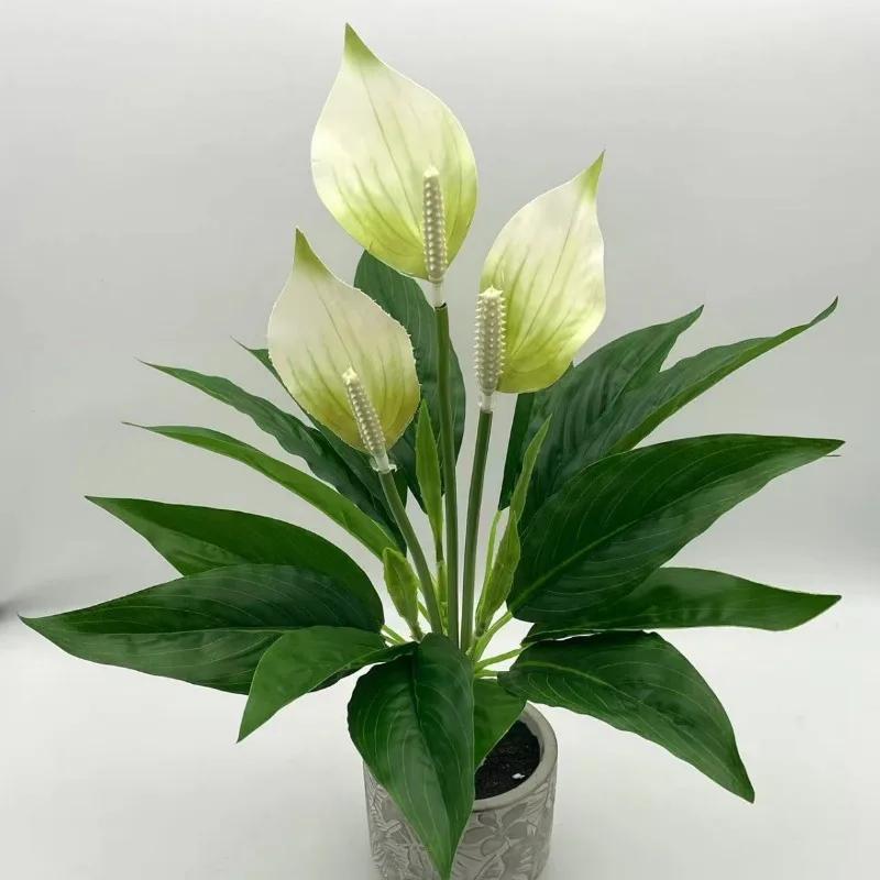 Artificial Green Plants Fake Anthurium  Potted Plants Desktop Ornaments Home Decoration Wedding Venue Decoration Fake Flowers