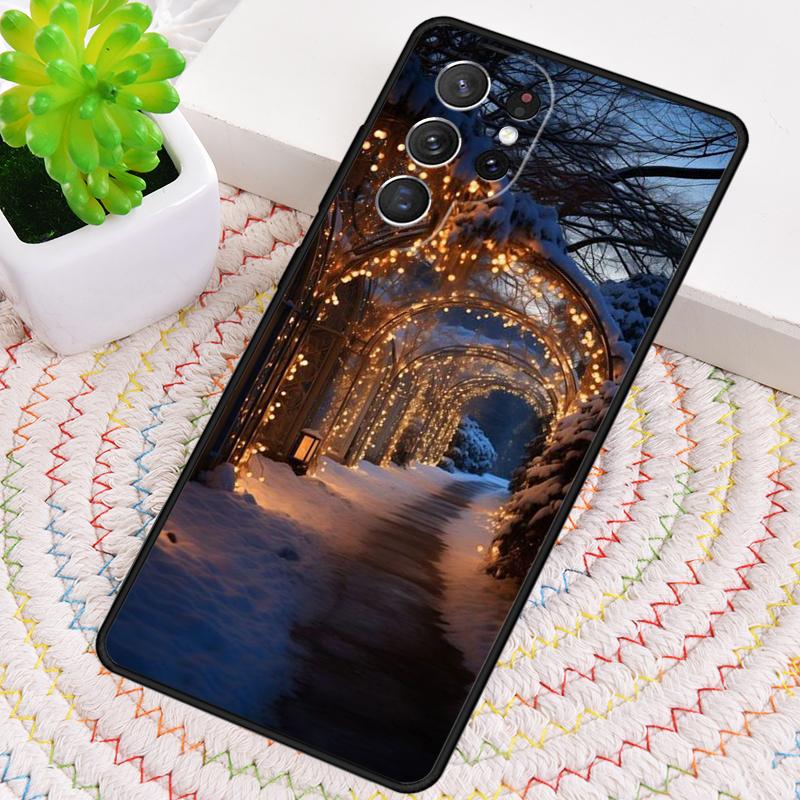 Landscape Winter Light Snow Silicone Phone Case For Samsung Galaxy Note 10 Pro S26 S25 S24 S23 S22 S21 Plus S25Ultra Capa Cover