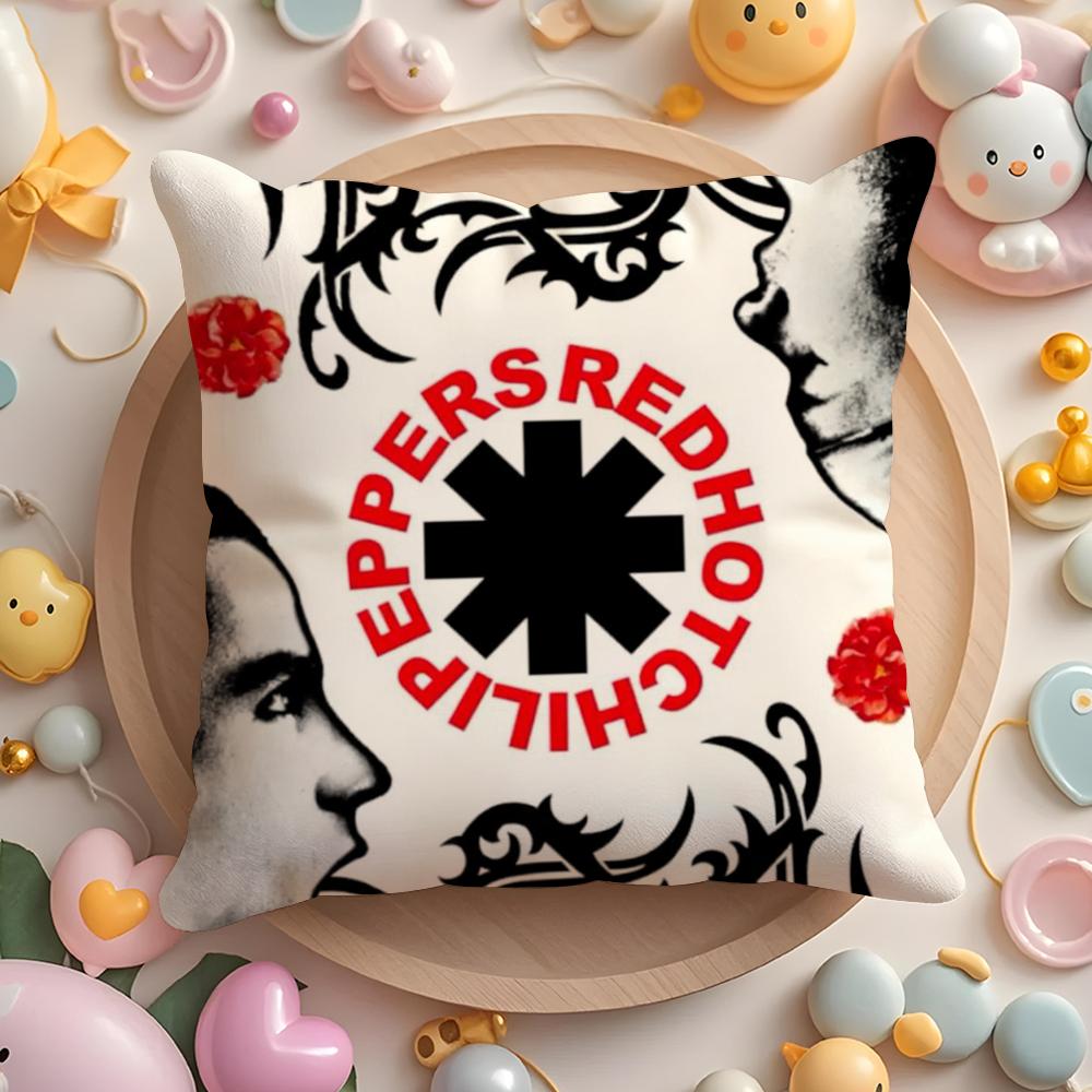 RRed Hot CChili Peppers Band Cushion Cover Plush Fabric Soft DoubleSided Printed Sofa Warm Winter Home Gift Pillow Cover