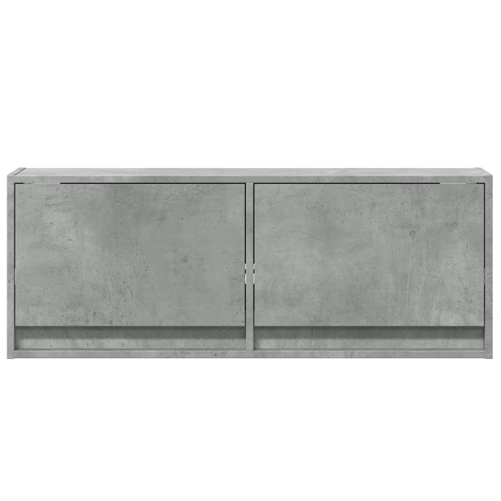 Wall Mounted TV Cabinet with LED Lighting Concrete Grey 100 x 31 x 35 cm