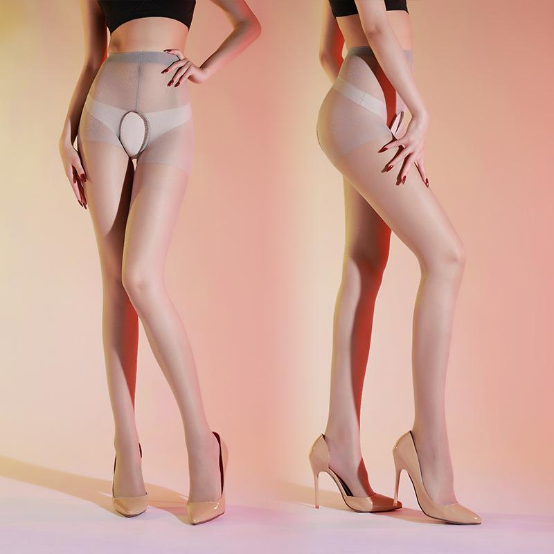 Sexy Women'S Stockings Open Crotch Pantyhose Transparent Ultrathin Seamless Soft Sockings High Socks Exotic Lingerie