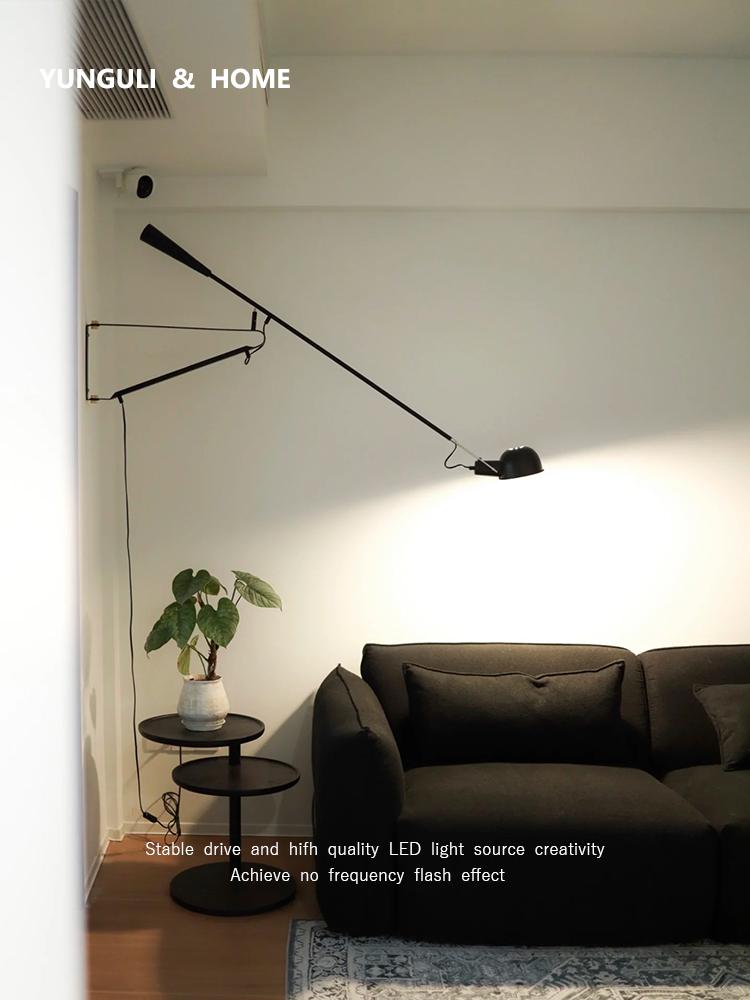 Italian Flos 265 Mid-Century Industrial Swing Arm Wall Lamp - Minimalist Design for Living Room or Reading Nook