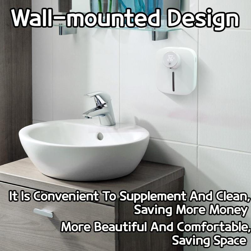 Wall-mounted Automatic Soap Dispenser with Infrared Sensor LED Digital Display Touchless Foam USB Rechargeable Easy Hygiene