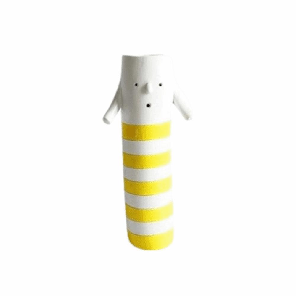 

Funny Face Vase Painted Doll Floral Vase Flower Display Whimsical Flower Vase Home Decoration Style D