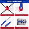 3-in-1 Baseball Set for Kids 3-5 - Tee Ball Stand, Hanging Tee, Ball Launcher and 6 Softballs - Adjustable Height, Indoor/Outdoor Sport Gifts for