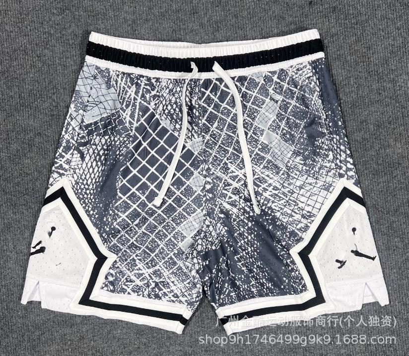New 2026 summer loose and quick-drying men's AJ basketball shorts printed trendy sports casual pants source wholesale