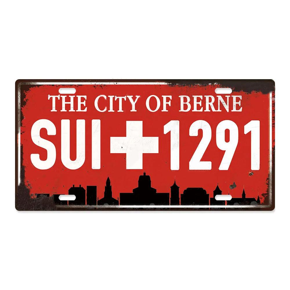 Country Posters Metal Signs Licenses Plate Plaque Metal Vintage Tin Sign Wall Decor for Man Cave Bar Home