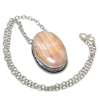Natural Botswana Agate Gemstone 925 Sterling Silver Gift Necklace 20" A3k66